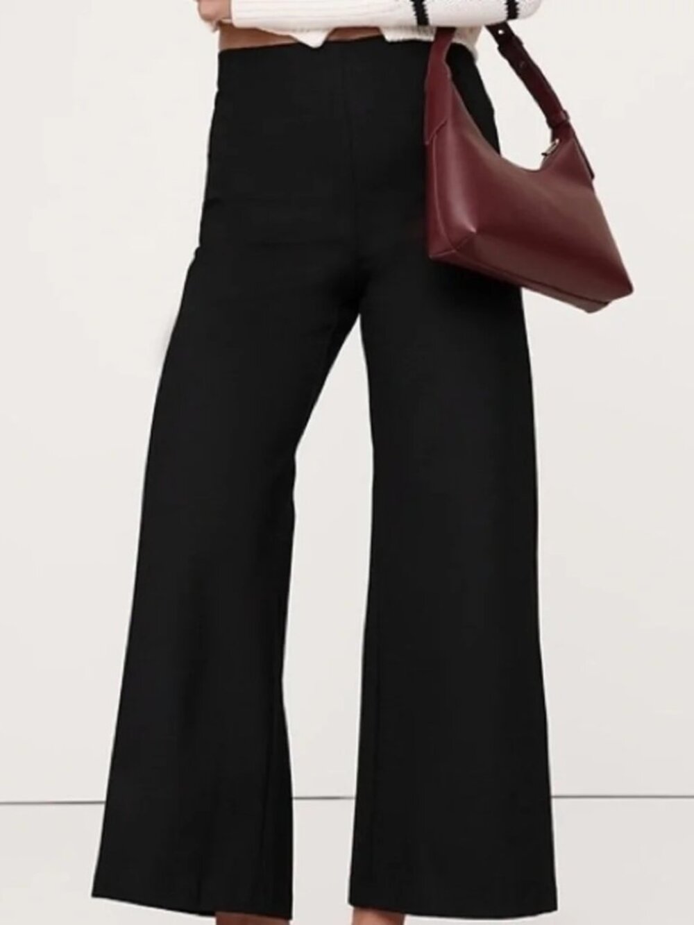 Banana Republic High-Rise Wide-Leg Cropped Everywhere Ponte Pant